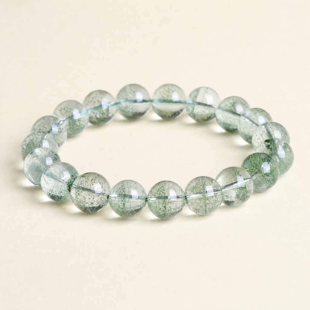 Layered Green Phantom Quartz Bracelet
