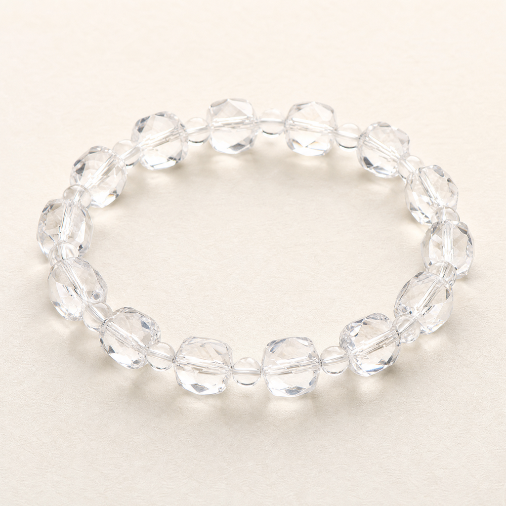 Clear Quartz Sugar Cube Bracelet