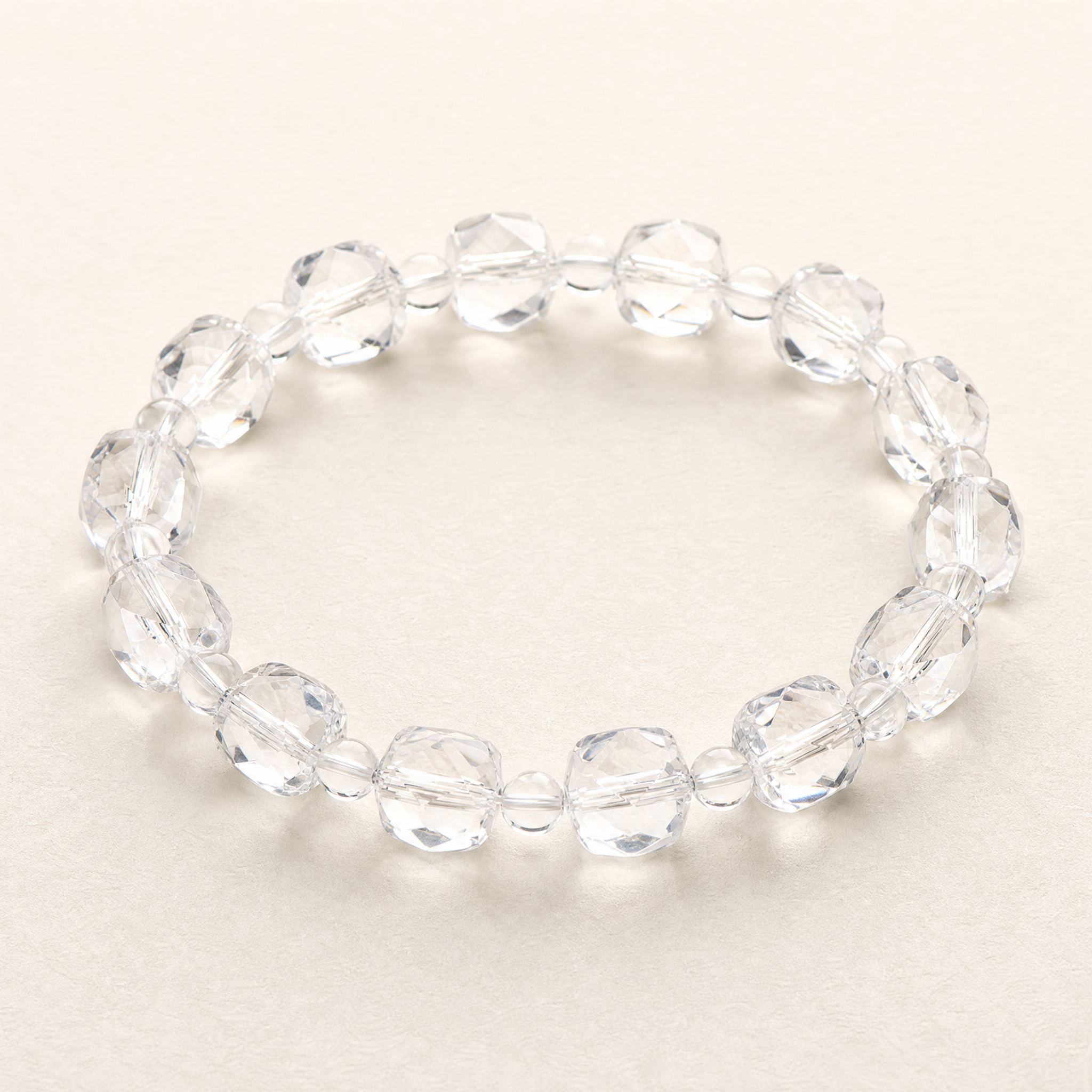 Clear Quartz Sugar Cube Bracelet